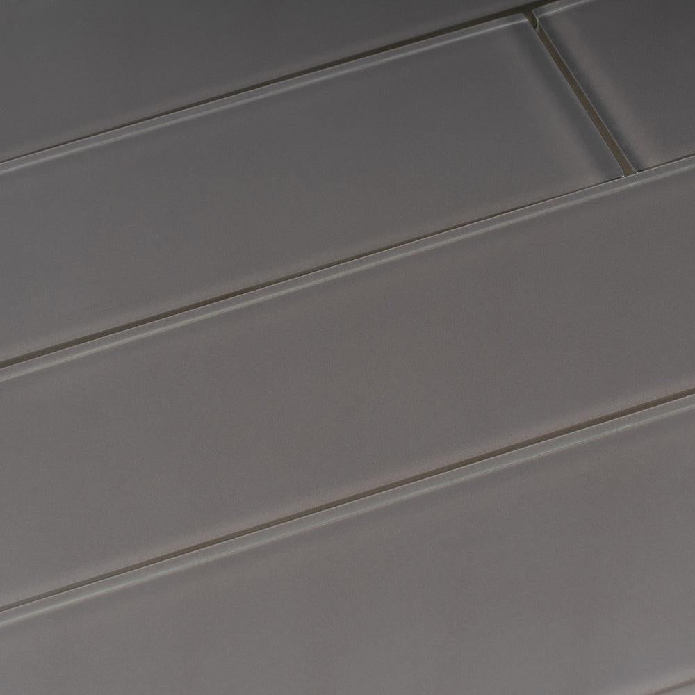 Glacier Ash Gray 3''x12'' Polished Glass Tile | Tile Club