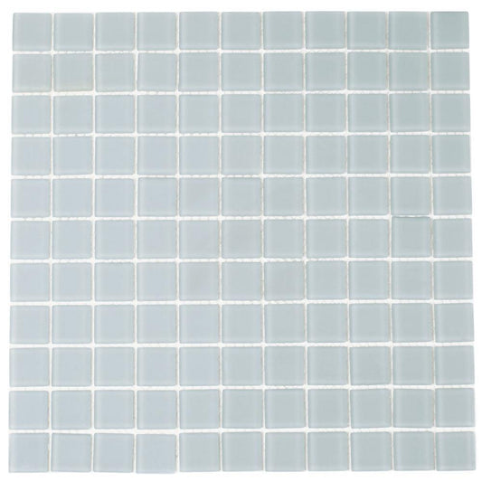 Glacier Aura Gray 1X1 Frosted Glass Tile