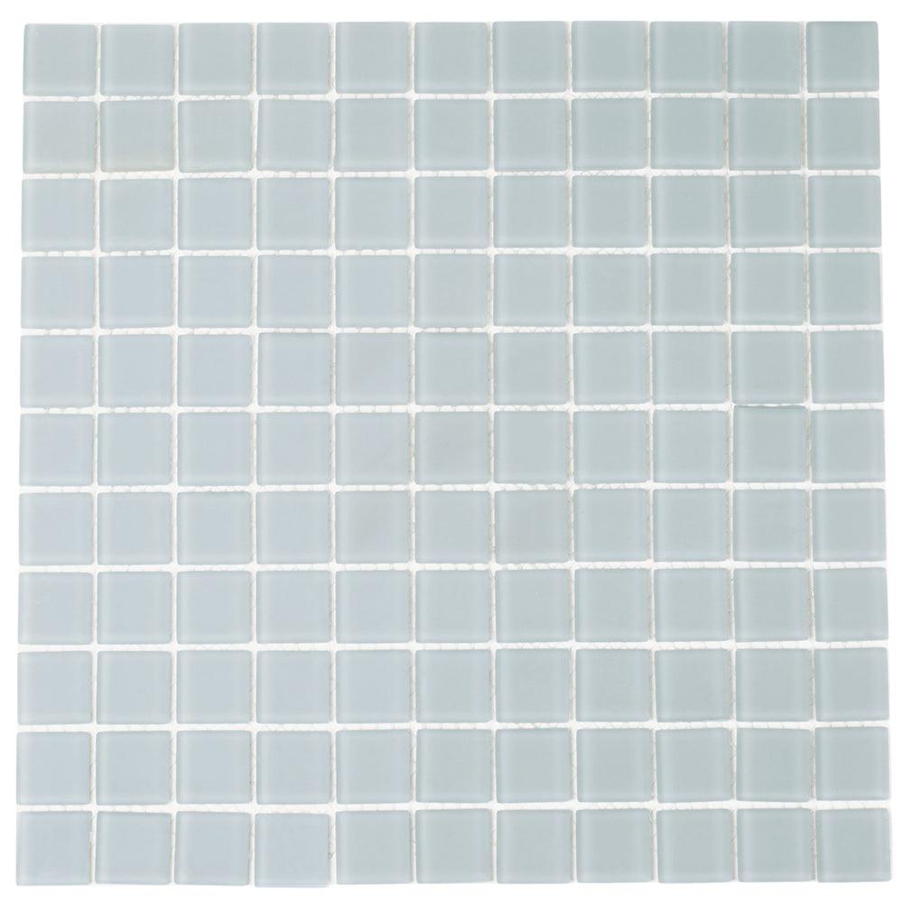Glacier Aura Gray 1X1 Frosted Glass Tile