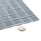 Glacier Aura Gray 1X1 Polished Glass Tile | Tile Club