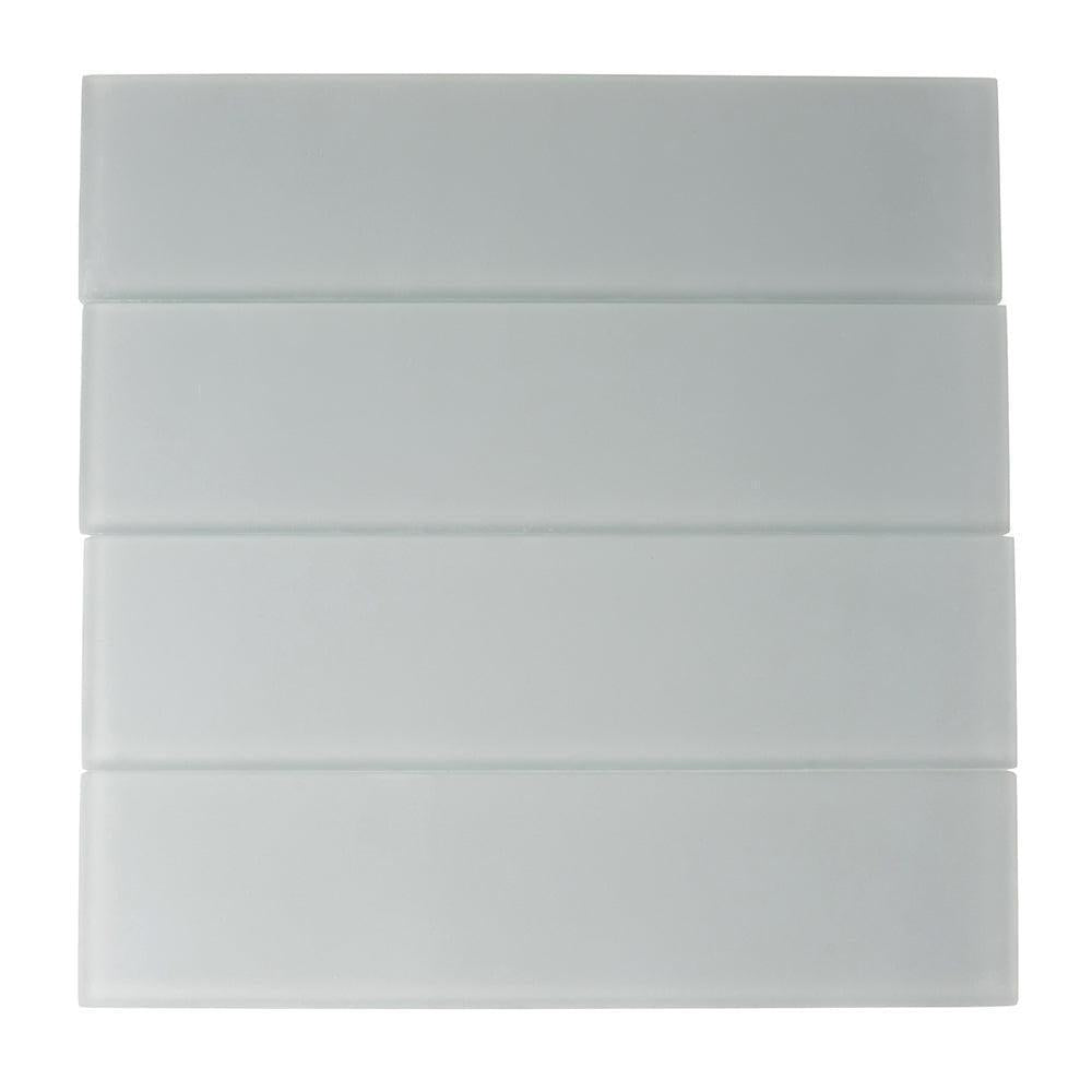 Glacier Aura Gray 3X12 Frosted Glass Tile | Tile Club