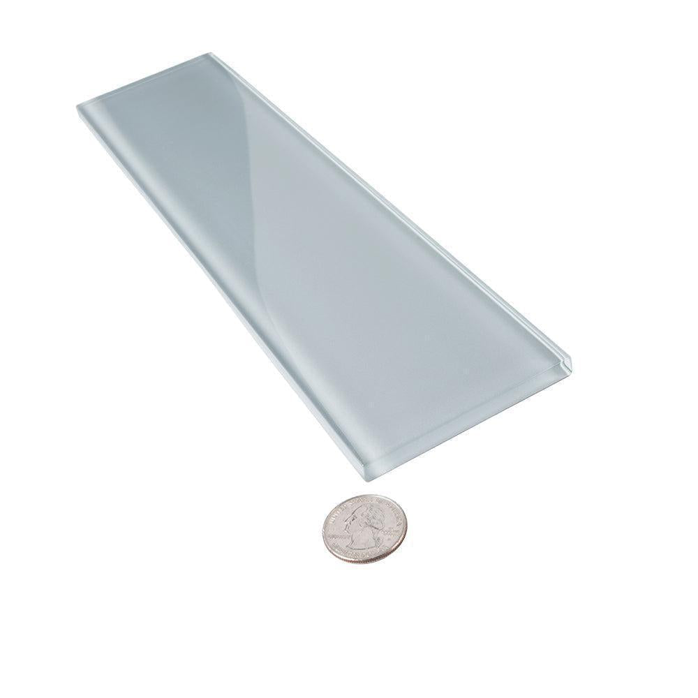 Glacier Aura Gray 3X12 Polished Glass Tile | Tile Club
