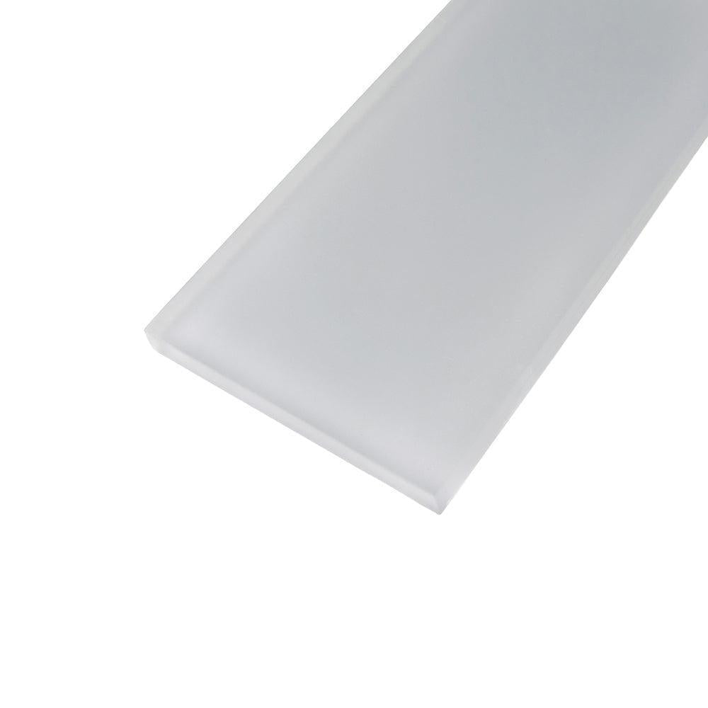 Glacier Aura Gray 3X6 Frosted Glass Subway Tile | Tile Club