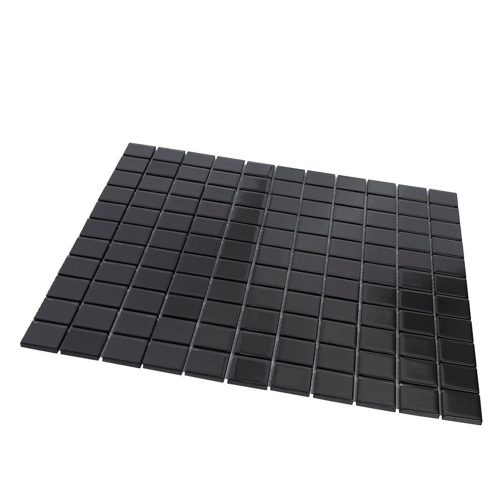 Glacier Black 1X1 Polished Glass Tile | Tile Club