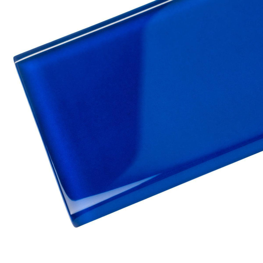 Glacier Cobalt Blue 3X12 Polished Glass Tile | Tile Club