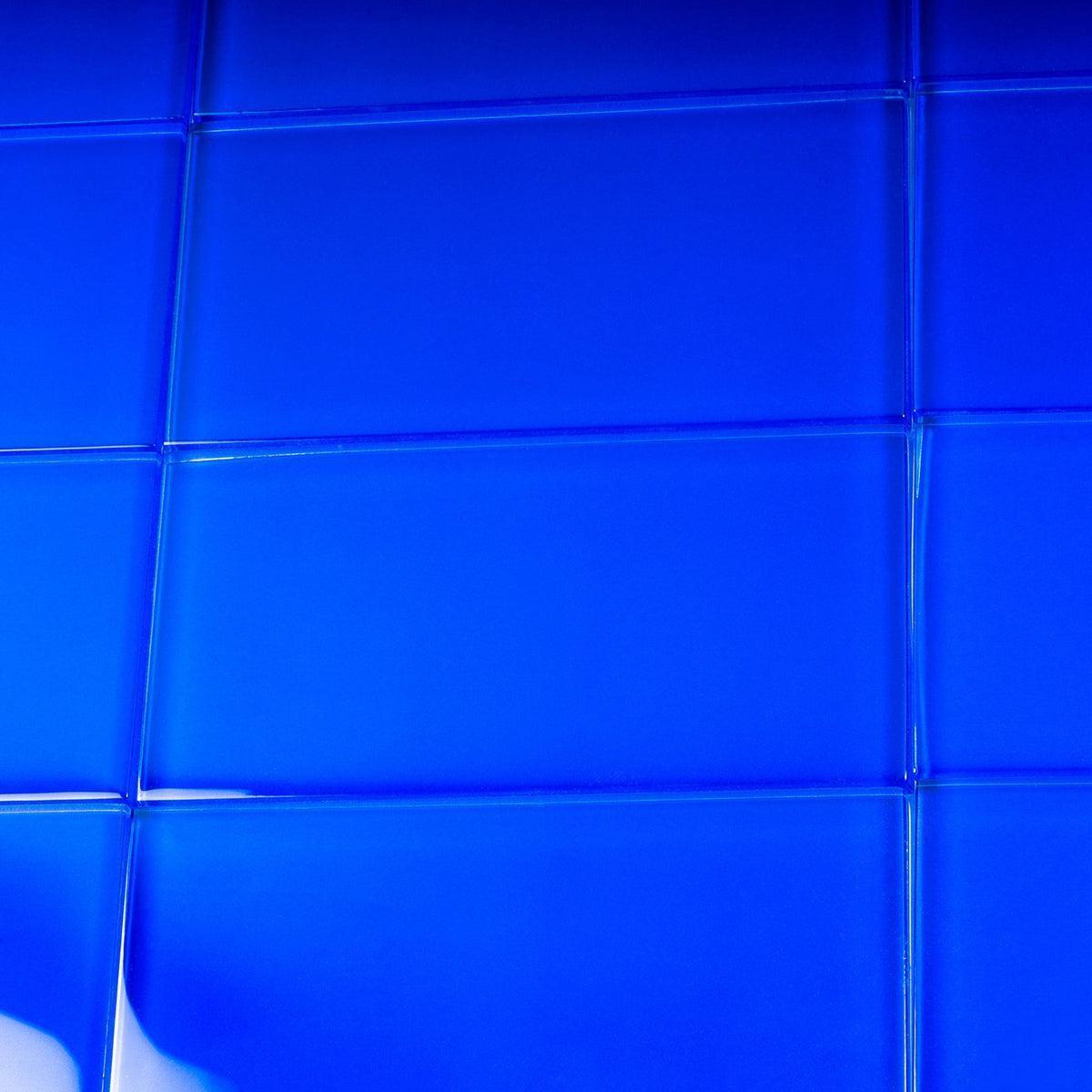 Glacier Cobalt Blue 3X6 Polished Glass Subway Tile | Tile Club