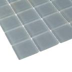 Glacier Dark Gray 1X1 Frosted Glass Tile | Tile Club