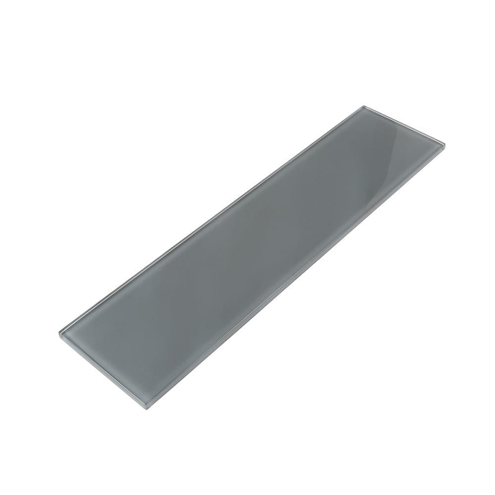Glacier Dark Gray 4X16 Polished Glass Tile | Tile Club