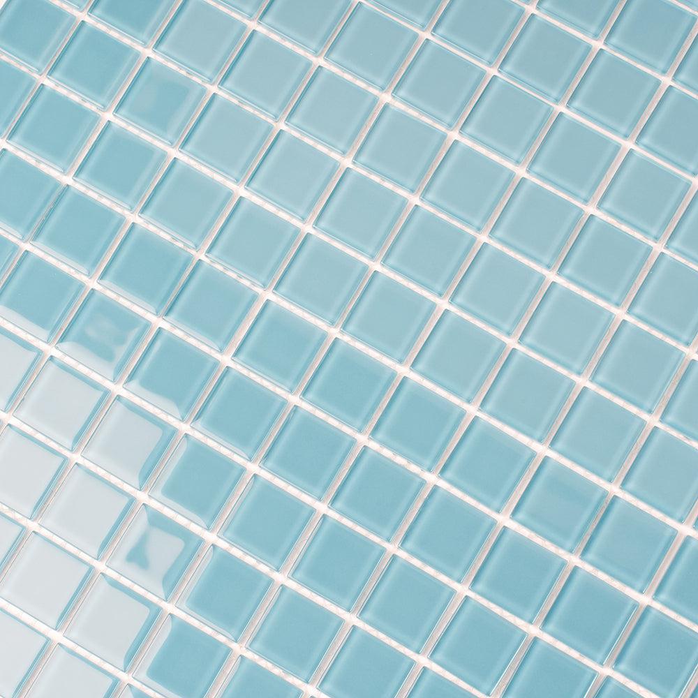 Glacier Laguna Blue 1X1 Polished Glass Tile | Tile Club
