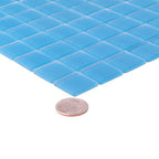 Glacier Ocean Blue 1" x 1" Frosted Glass Tile | Tile Club