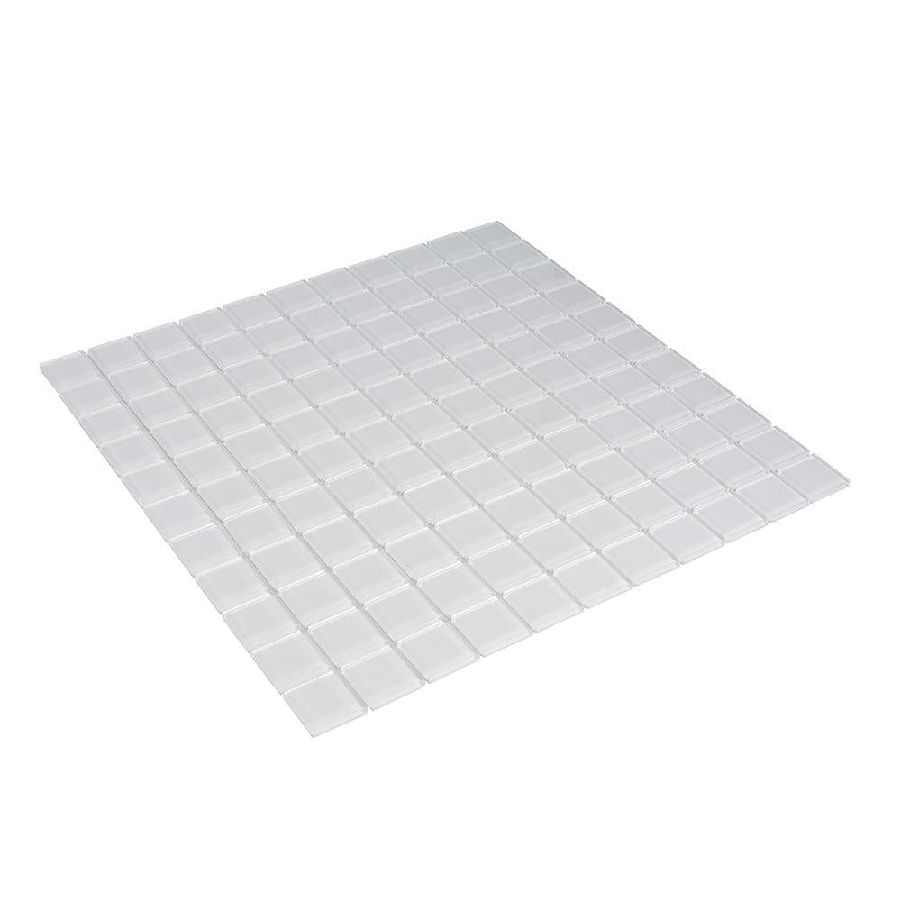 Glacier Pure White 1X1 Polished Glass Tile | Tile Club
