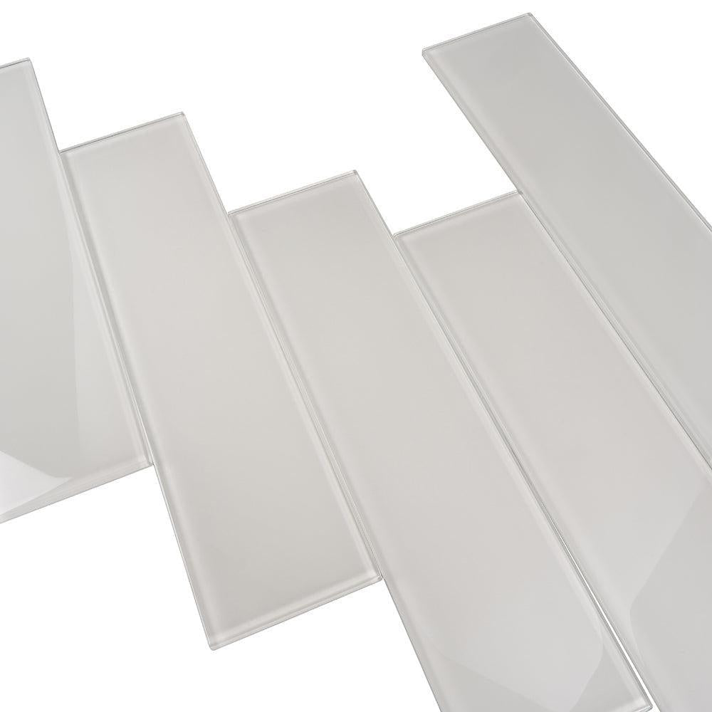 Glacier Pure White 4X16 Polished Glass Tile | Tile Club