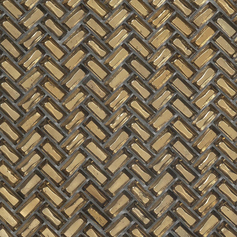 Gold Herringbone Mosaic Tile | Tile Club