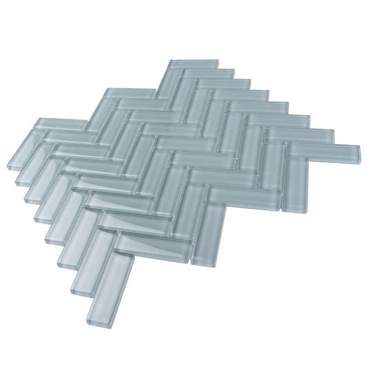 Gray Herringbone Glass Tile | Tile Club
