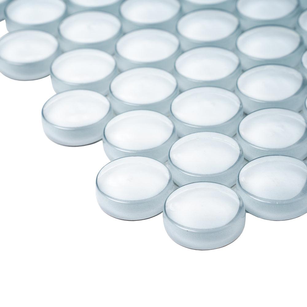 Gray Penny Round Glass Tile | Tile Club