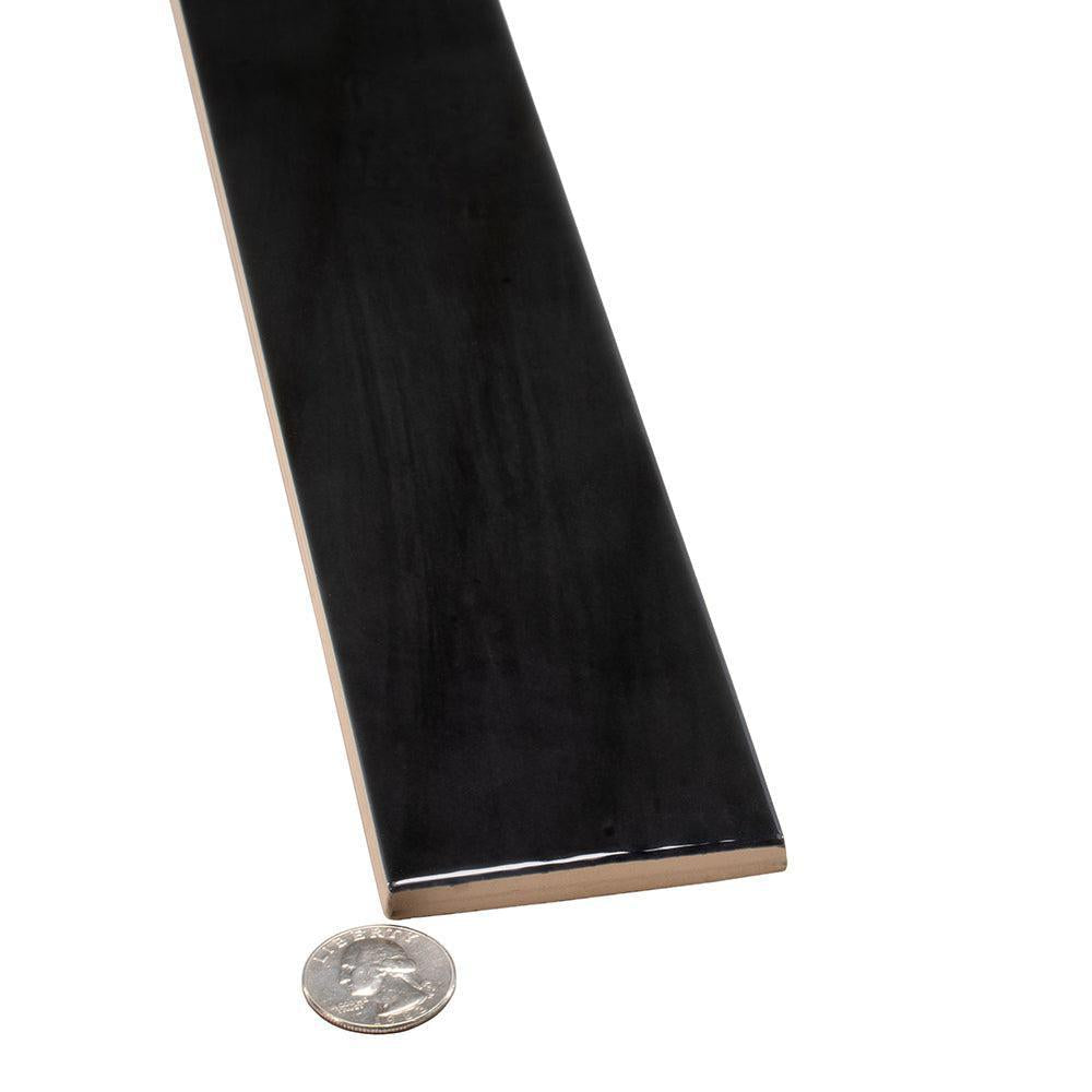 Lake Black Ceramic Subway Tile 2.6x16 | Tile Club