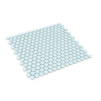 Light Blue Buttons Porcelain Penny Round Tile | Tile Club