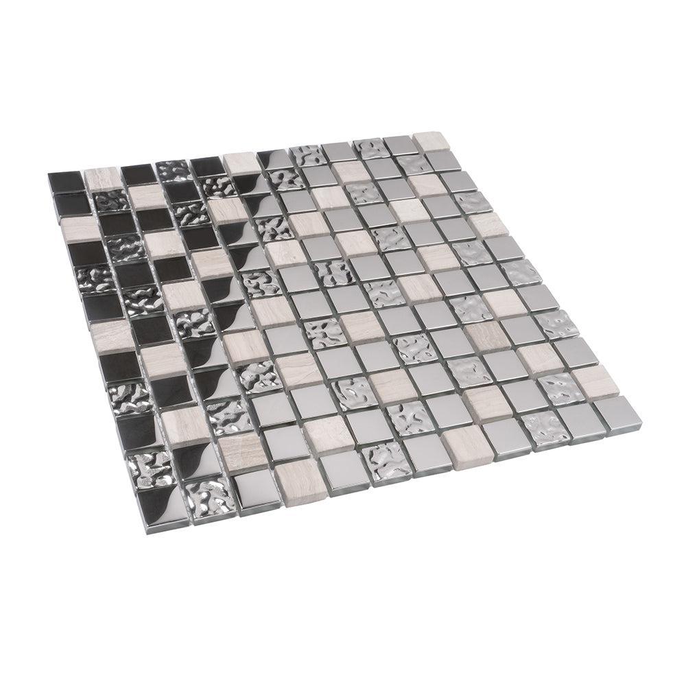 Lotus Grey Glass & Stone Mosaic Tile | Tile Club