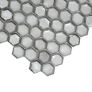 Matte Silver Hexagon Glass Mosaic Tile | Tile Club