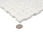 Mini Basket Weave Thassos Marble Mosaic | Tile Club