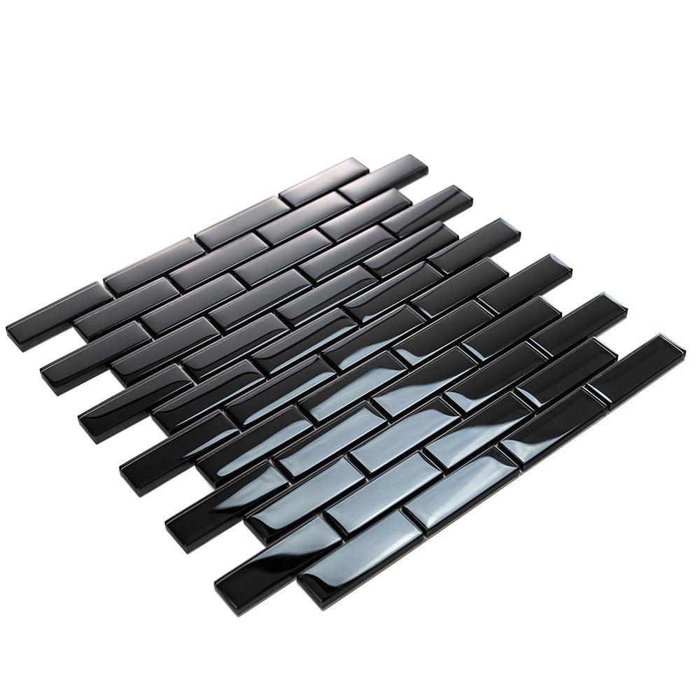 Obsidian Black Glass Brick Tile | Tile Club