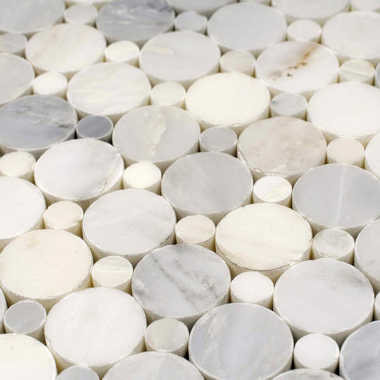 Eastern White Circles Marble Tile | Tile Club
