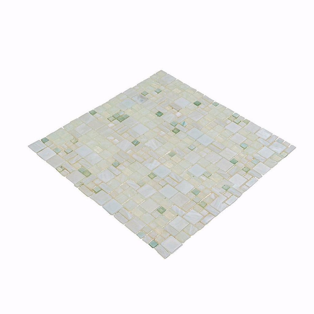 Pearl White Mini Versailles Glass Mosaic Tile | Tile Club