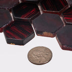 Red Foil Glossy And Frosted Hexagon Glass Mosaic Tile | Tile Club