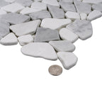 River Pebbles Carrara & Thassos Marble Tile | Tile Club