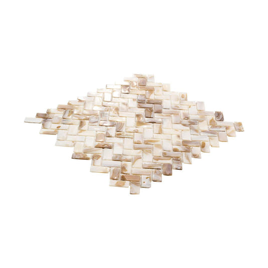 Seashell Dreams Herringbone Mosaic Tile | Tile Club