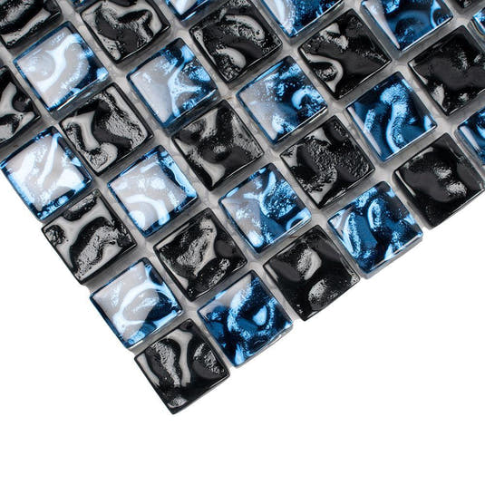 Shimmer Black Glass Mosaic Tile | Tile Club
