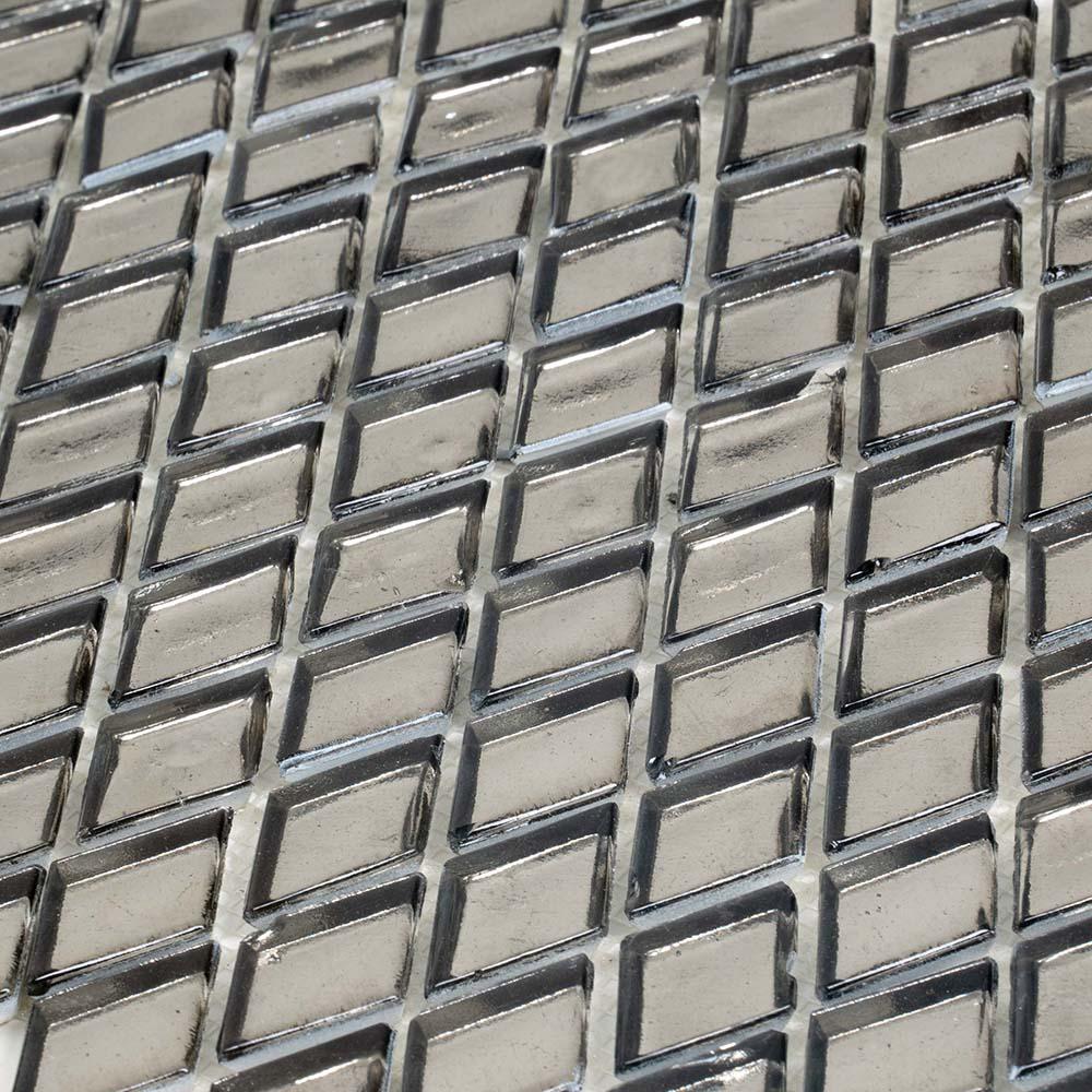 Silver Diamond Glass Mosaic Tile | Tile Club