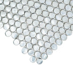 Silver Glass Penny Round Mosaic Tile | Tile Club