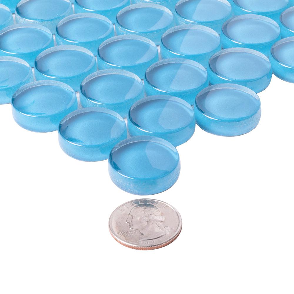 Sky Blue Penny Round Glass Tile | Tile Club