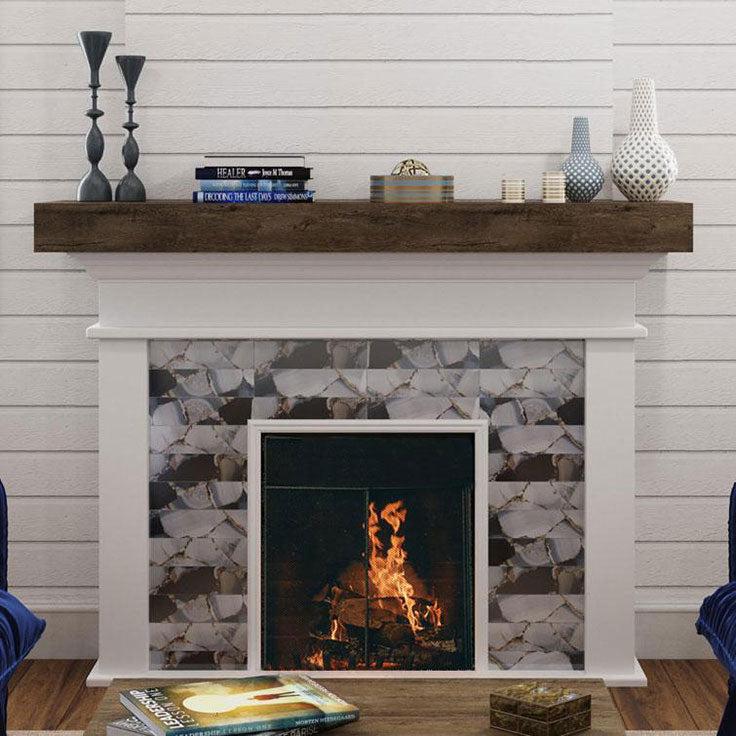 3" x 12" Smoky Quartz Geode Glass Tile | Tile Club