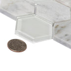 Textured Carrara And Glass Hexagon Mosaic Tile | Tile Club