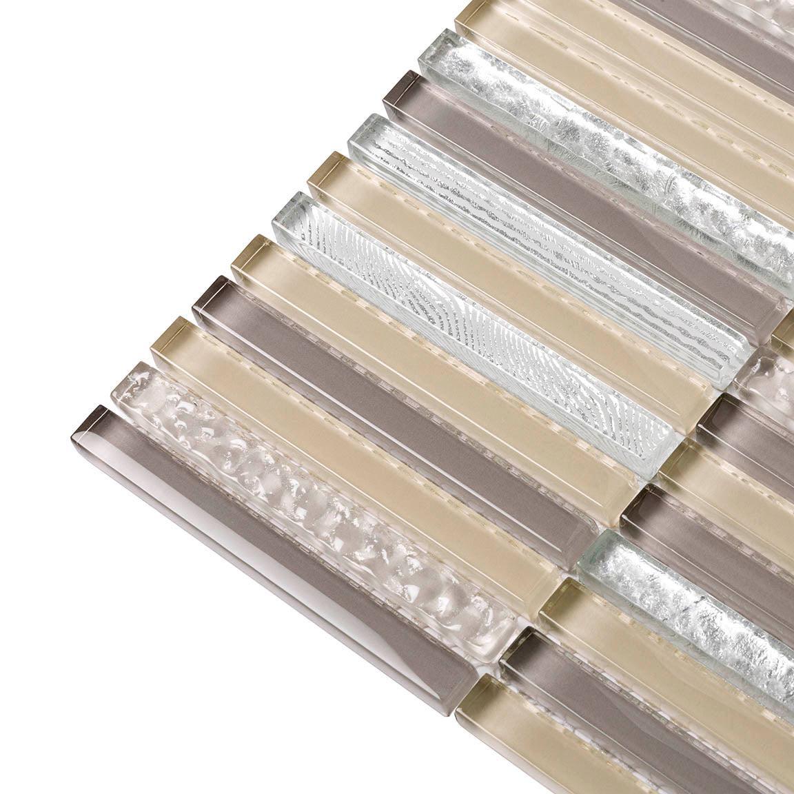 Waterfall Cream Linear Glass Mosaic Tile
