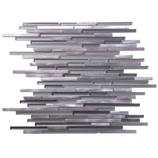 Waterfall Haze Linear Glass & Metal Mosaic Tile