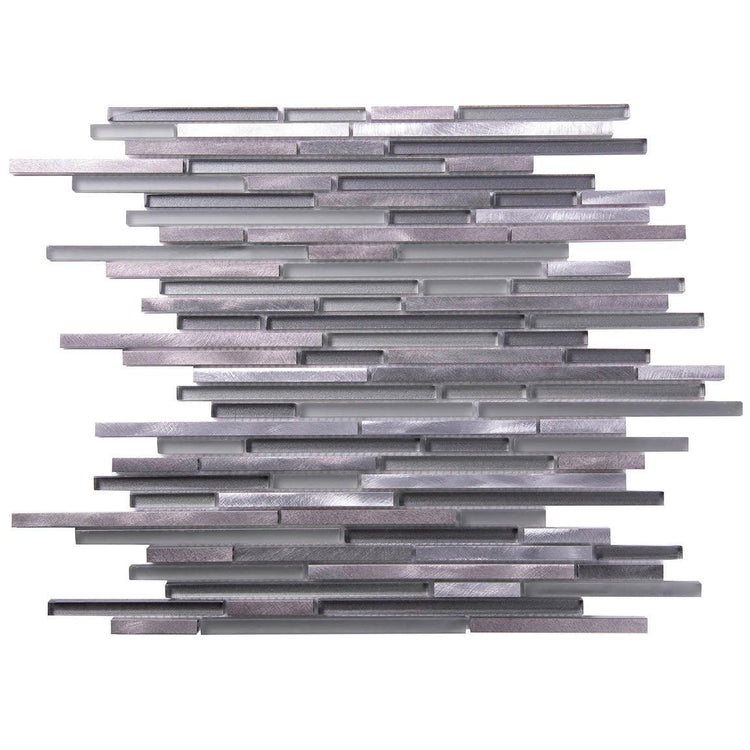 Waterfall Haze Linear Glass & Metal Mosaic Tile