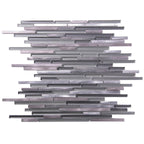 Waterfall Haze Linear Glass & Metal Mosaic Tile