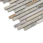 Waterfall Metal Quartz Linear Metal And Quartz Mosaic Tile | Tile Club