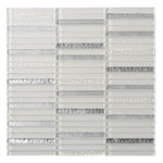 Waterfall Platinum White Glass Mosaic Tile Sample