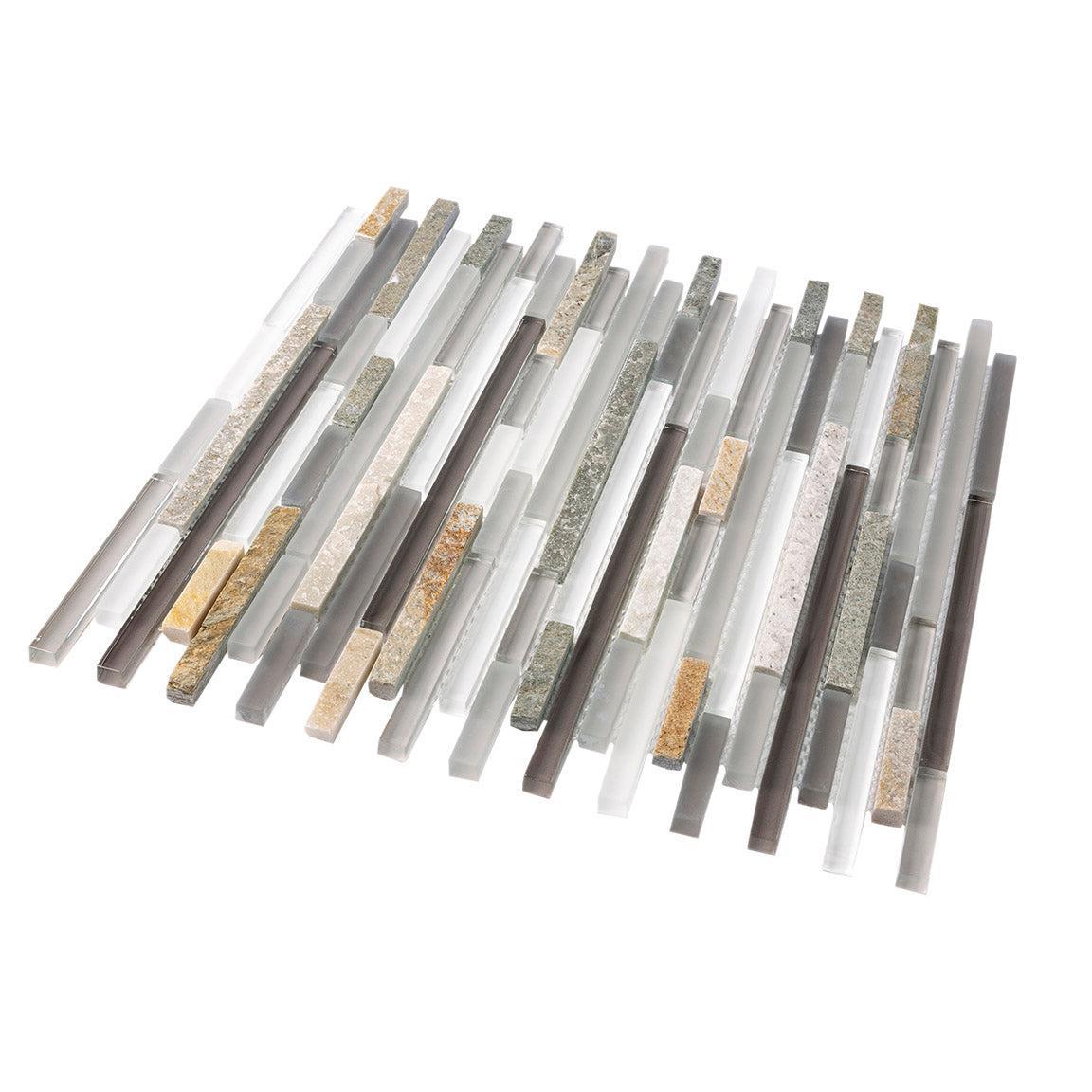Waterfall Quartz Linear Glass And Quartz Mosaic Tile | Tile Club
