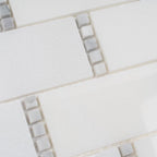 White Marble Subway Mosaic Tile With Carrara Dots | Tile Club