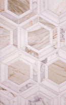 5" Calacatta Gold & Thassos Hexagon Polished Mosaic Tile | Tile Club