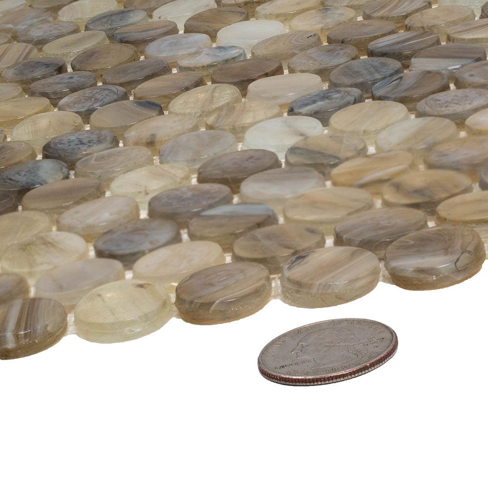 Agate Glass Penny Round Mosaic Tile | Tile Club