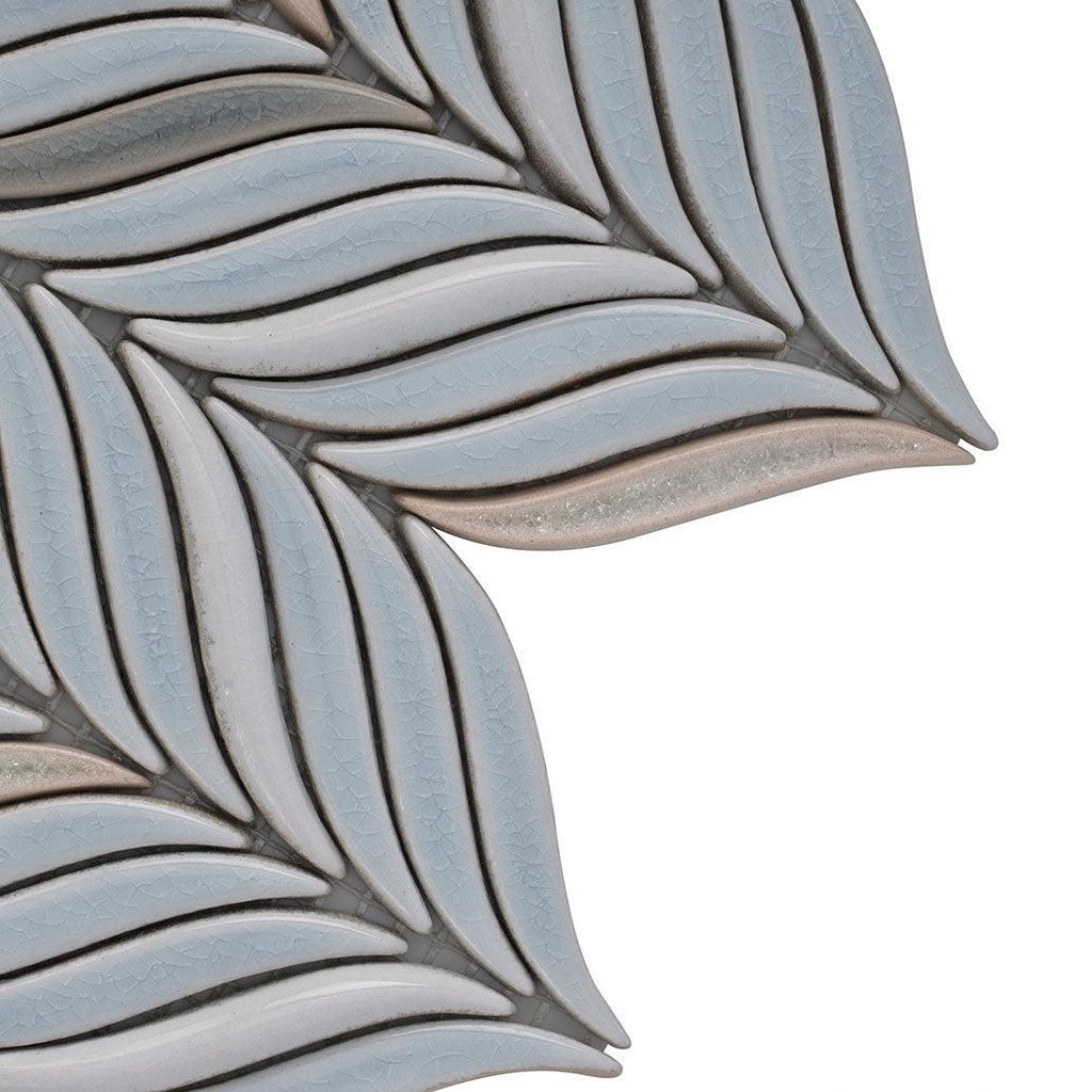 Chateau Blue Sprig Ceramic Mosaic Tile | Tile Club