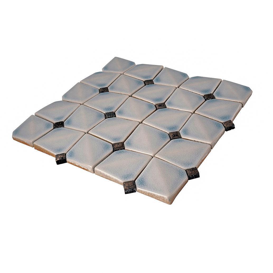 Chateau Blue Square Ceramic Mosaic Tile | Tile Club