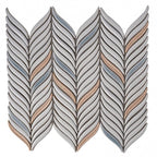 Chateau White Sprig Ceramic Mosaic Tile | Tile Club