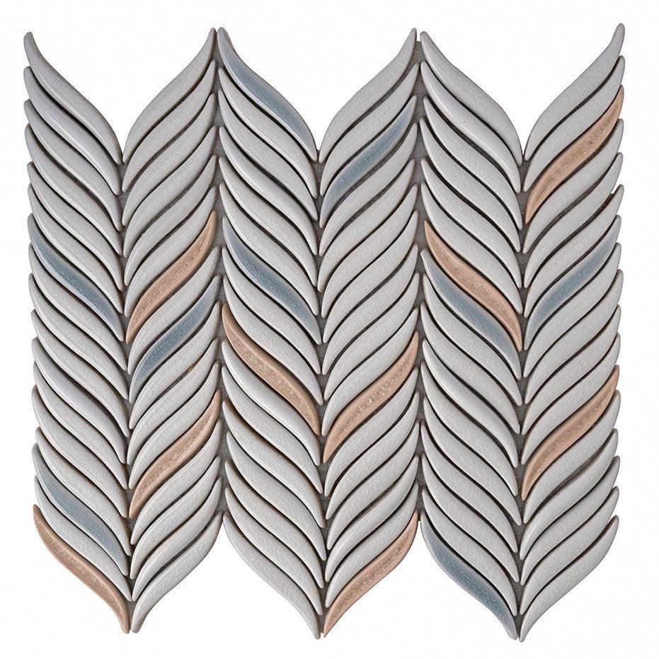 Chateau White Sprig Ceramic Mosaic Tile | Tile Club